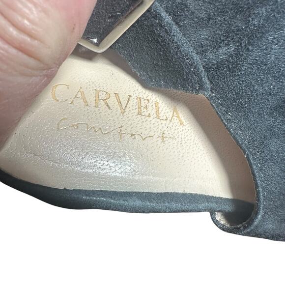 Carvela Black Suede Open-Toe Heel Sandals - Size 7 - Picture 11 of 12